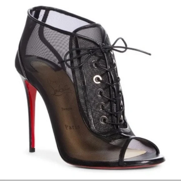 Christian Louboutin Ondessa mesh leather booties
